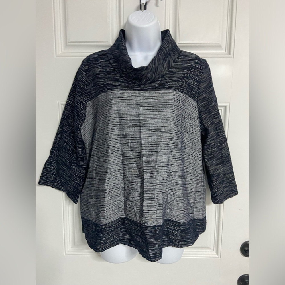 3- SAIA Two Tone ColorBlock Japanese Cowl Neck KIMONO Top